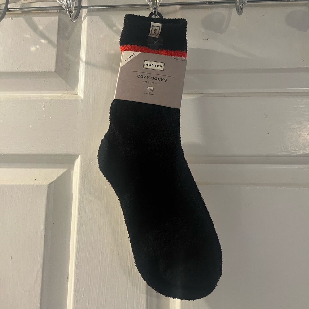 Hunter Black and Red Cozy Socks